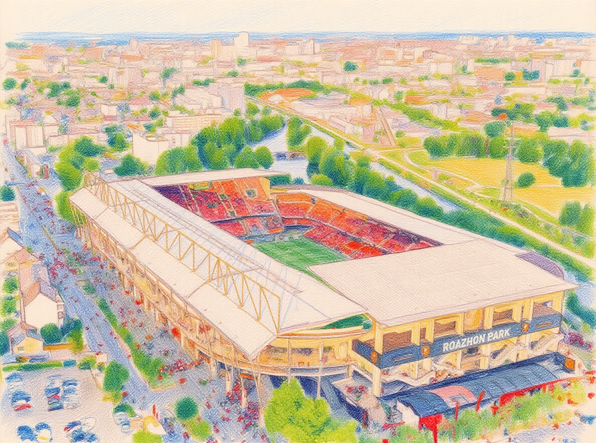 Quel est le nom actuel du stade où joue le Stade Rennais FC, précédemment appelé Stade de la Route de Lorient ?