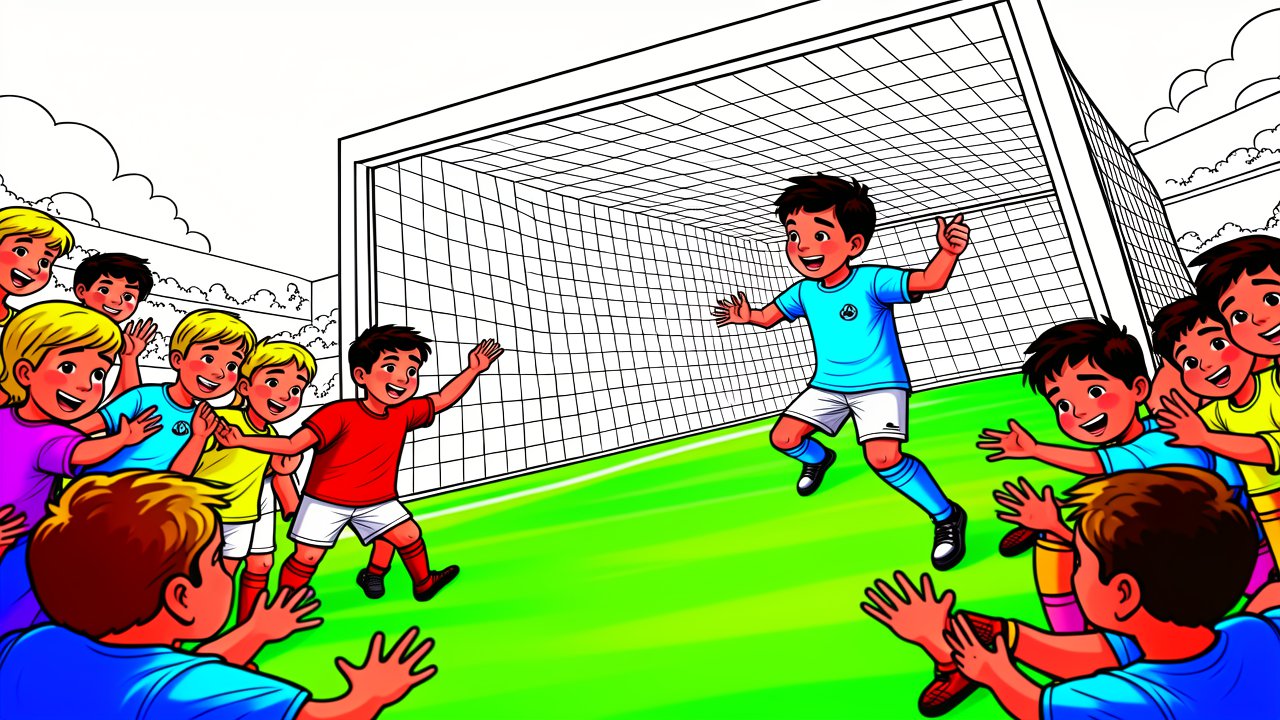 Coloriage Football à Imprimer Gratuit : Dessins de Joueurs, Matchs et Écussons à Colorier